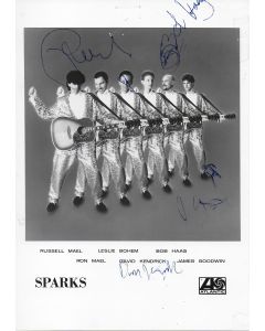 Sparks 5X7 photo signed by 3 (David Kendrick, Bob Haag, Russell Mael)