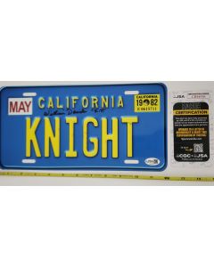 William Daniels KNIGHT RIDER signed license plate W/JSA # G01